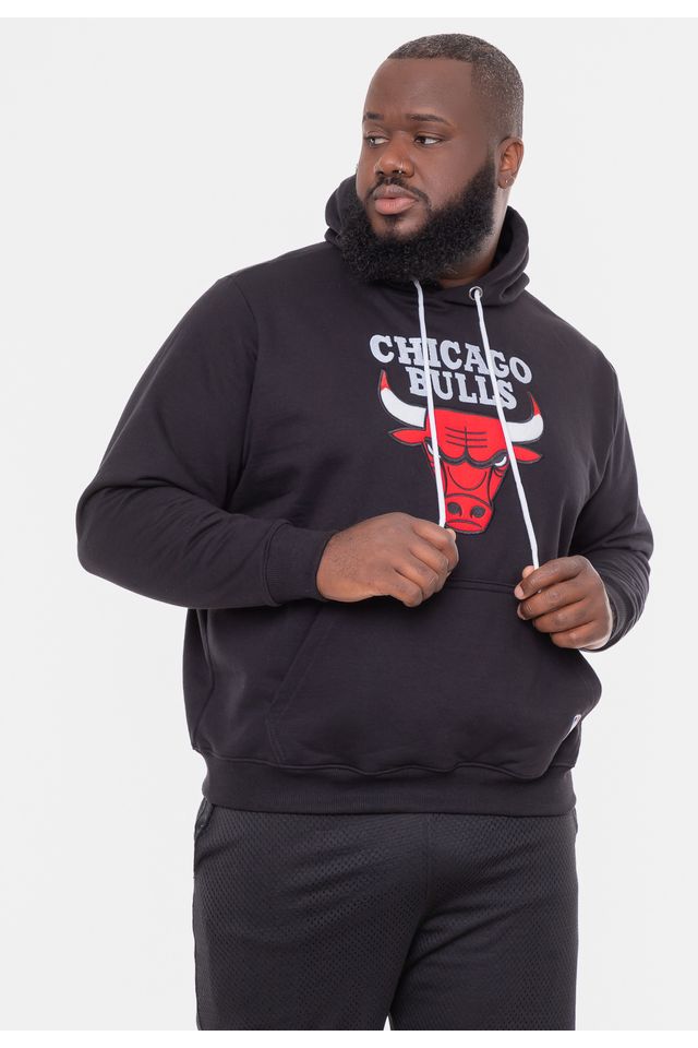 Moletom-NBA-Plus-Size-Com-Feltro-Logo-Chicago-Bulls-Preto