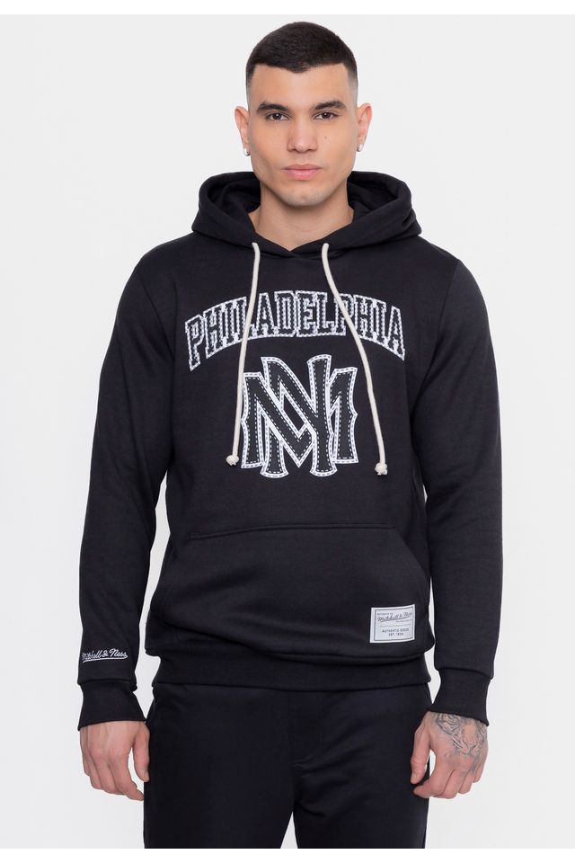 Moletom-Mitchell---Ness-Philadelphia-Preto
