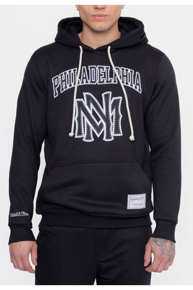 Moletom-Mitchell---Ness-Philadelphia-Preto