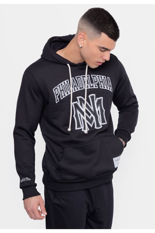 Moletom-Mitchell---Ness-Philadelphia-Preto