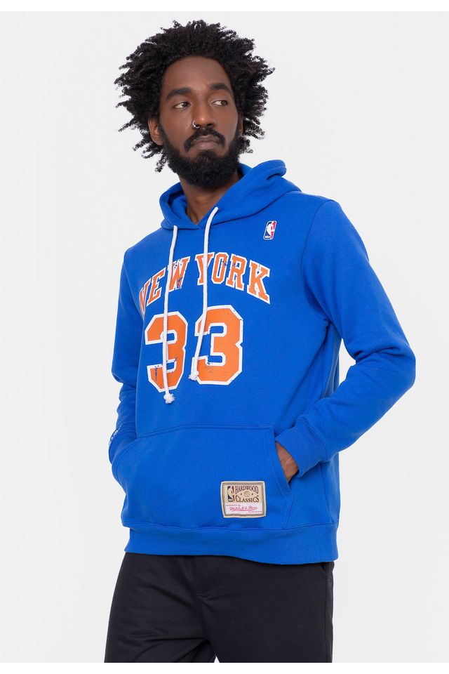 Moletom-Mitchell---Ness-Fechado-Patrick-Ewing-New-York-Knicks-Azul
