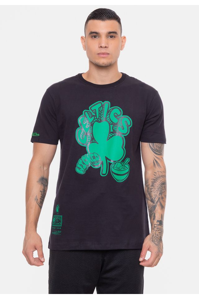 Camiseta-Mitchell---Ness-NBA-Food-Boston-Celtics-Preta Camiseta-Mitchell---Ness-NBA-Food-Boston-Celtics-Preta