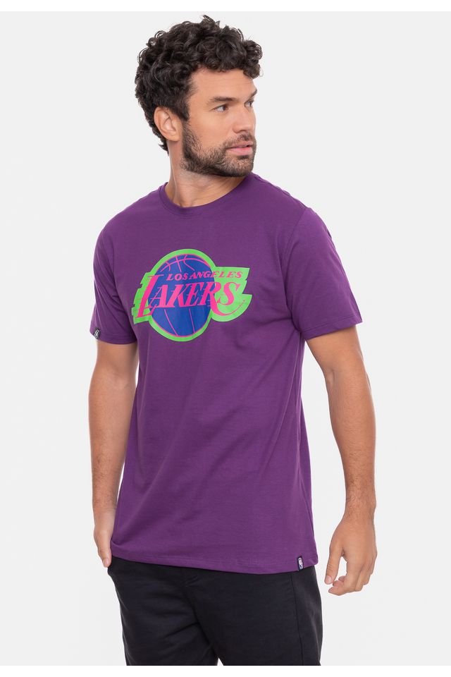 Camiseta-NBA-Neon-Colors-Los-Angeles-Lakers-Roxa-Escuro