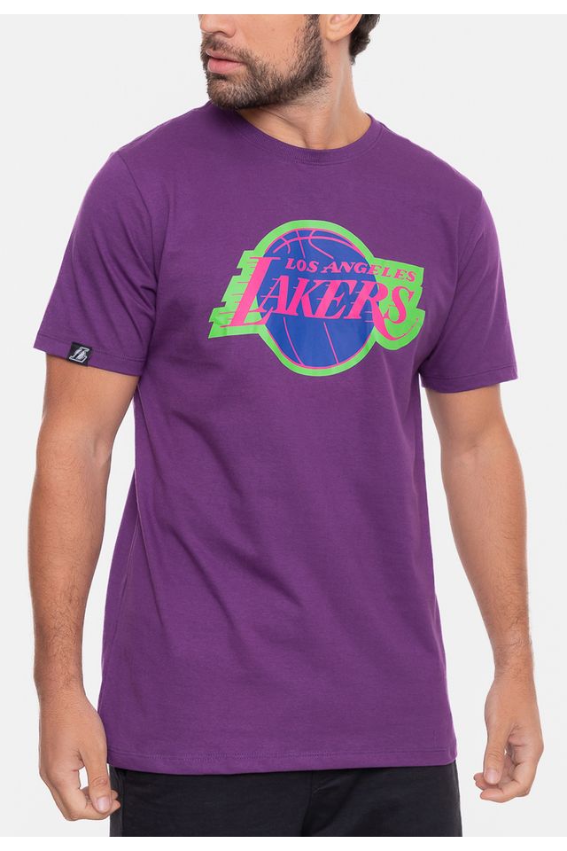 Camiseta-NBA-Neon-Colors-Los-Angeles-Lakers-Roxa-Escuro
