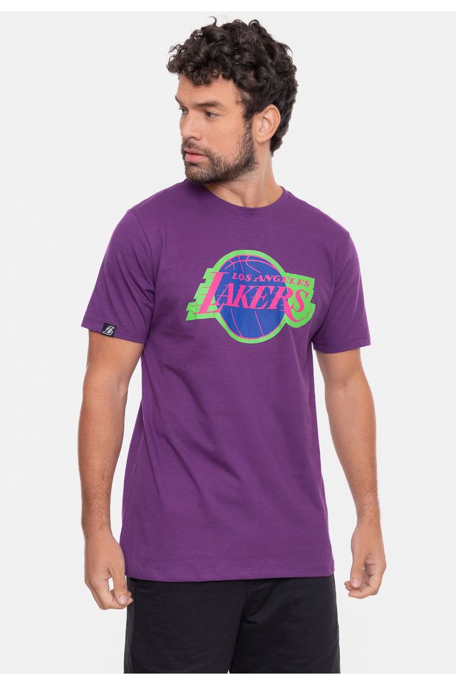 Camiseta-NBA-Neon-Colors-Los-Angeles-Lakers-Roxa-Escuro