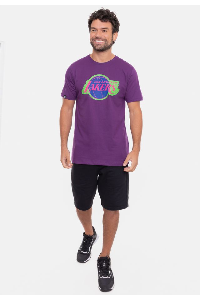 Camiseta-NBA-Neon-Colors-Los-Angeles-Lakers-Roxa-Escuro