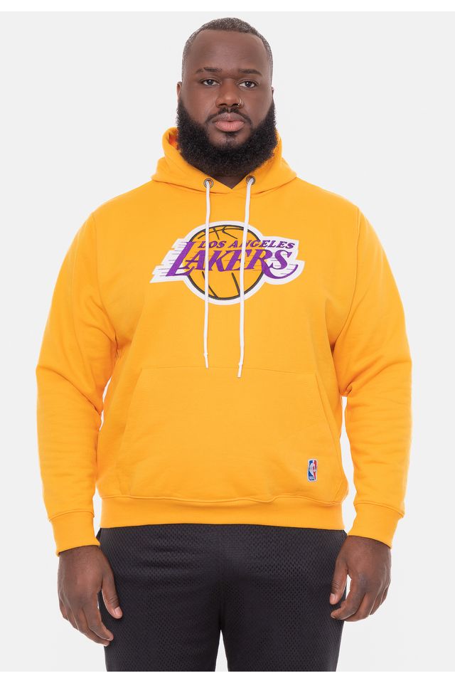 Moletom-NBA-Plus-Size-Feltro-Logo-Los-Angeles-Lakers-Amarelo