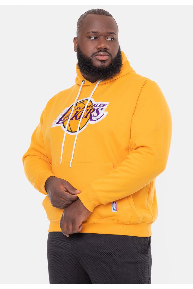 Moletom-NBA-Plus-Size-Feltro-Logo-Los-Angeles-Lakers-Amarelo