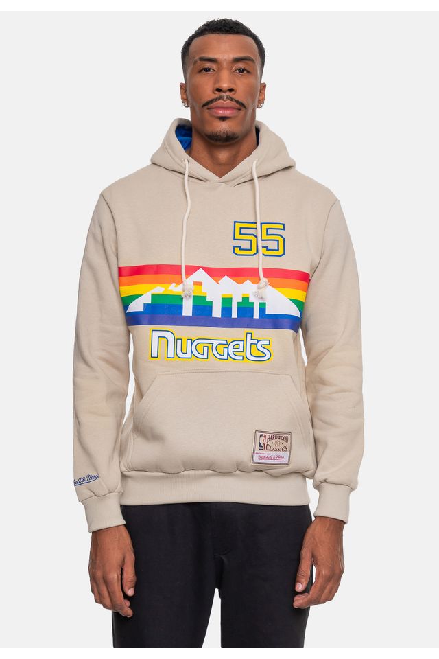 Moletom-Mitchell---Ness-Canguru-Denver-Nuggets-Dikembe-Mutombo-Bege Moletom-Mitchell---Ness-Canguru-Denver-Nuggets-Dikembe-Mutombo-Bege