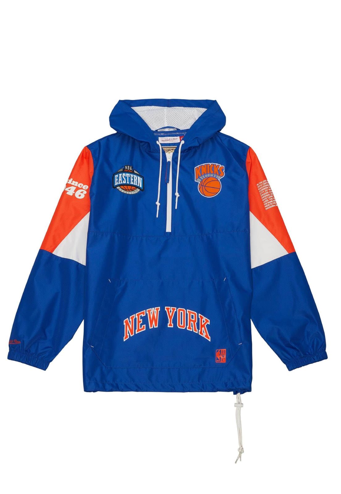 Jaqueta Mitchell & Ness NBA Pullover Anorak New York Knicks Azul