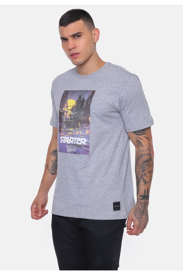 Camiseta-Starter-Graphics-Grafite-Mescla