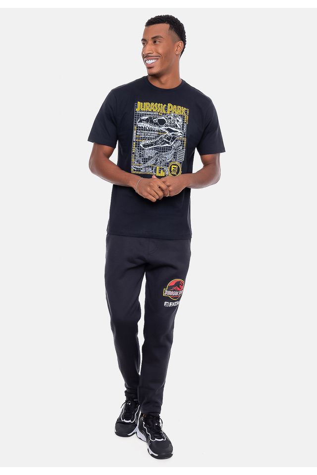 Camiseta-Fatal-Estampada-Dino-Grid-Preta