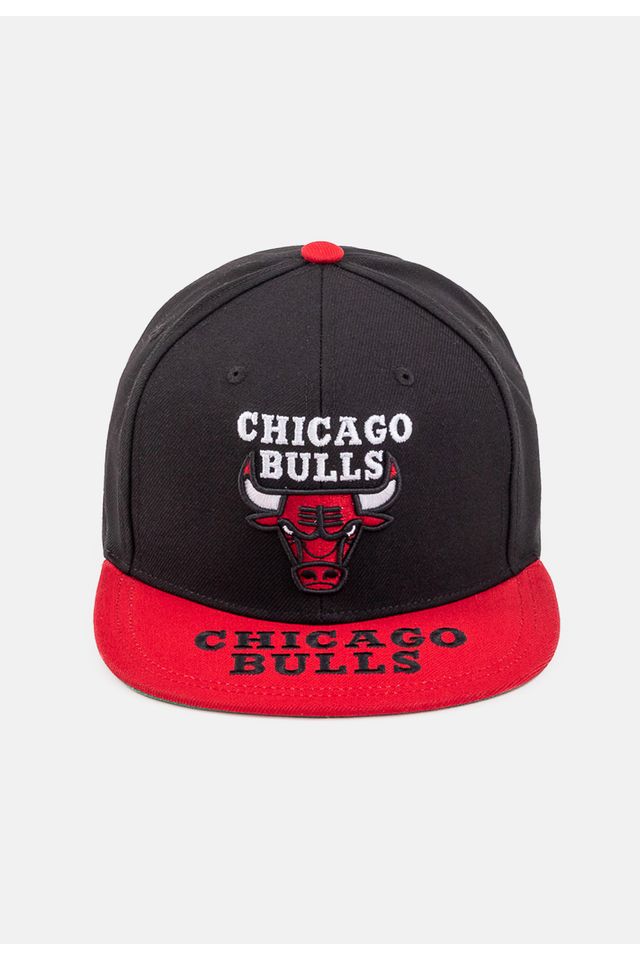 Bone-Mitchell---Ness-NBA-Bill-Chicago-Bulls-Preto Bone-Mitchell---Ness-NBA-Bill-Chicago-Bulls-Preto