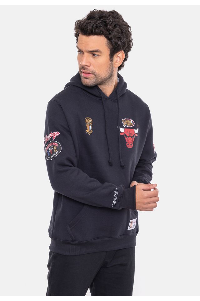 Moletom-Mitchell---Ness-Canguru-Fechado-City-Patches-Preto