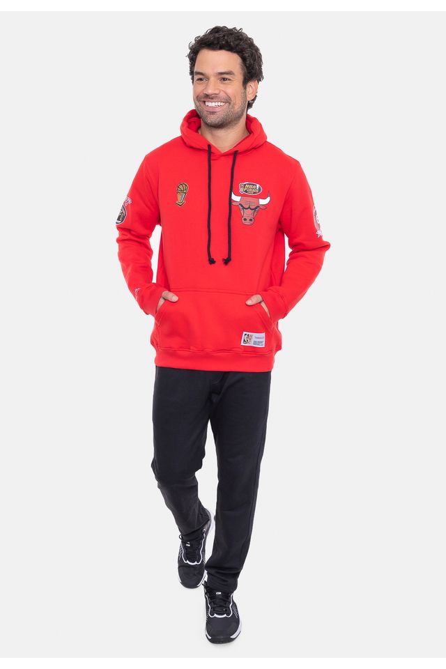 Moletom-Mitchell---Ness-Canguru-Fechado-City-Patches-Vermelho