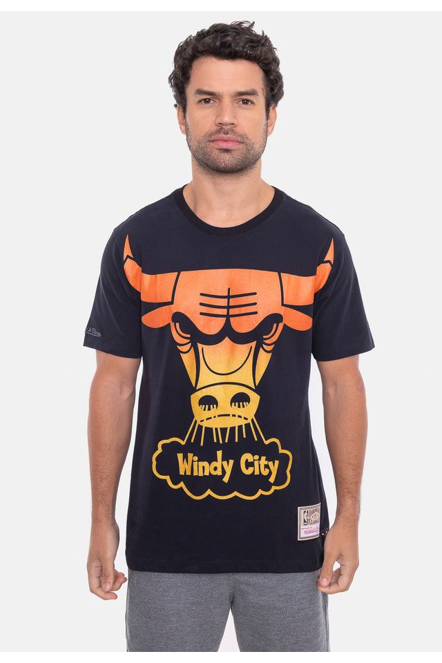 Camiseta-Mitchell---Ness-Flames-Preta Camiseta-Mitchell---Ness-Flames-Preta