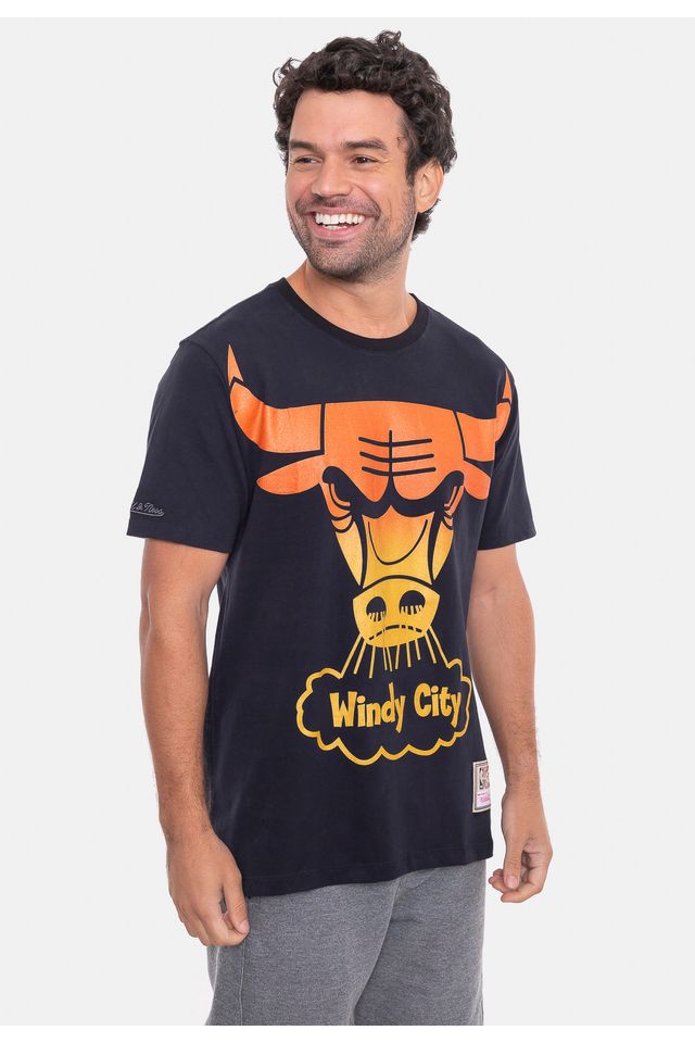 Camiseta-Mitchell---Ness-Flames-Preta