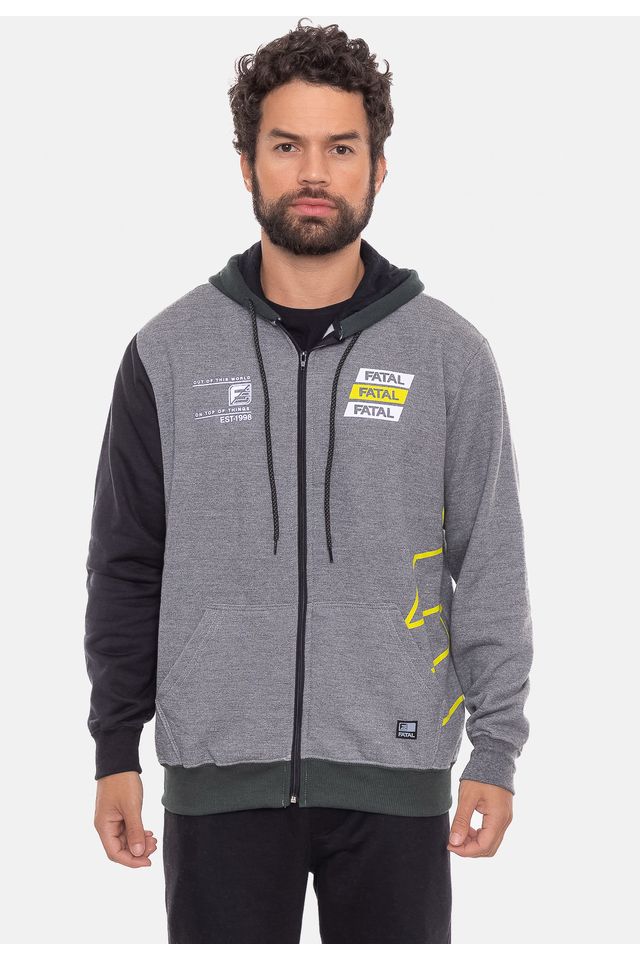Moletom-Fatal-Canguru-Aberto-Grafite Moletom-Fatal-Canguru-Aberto-Grafite