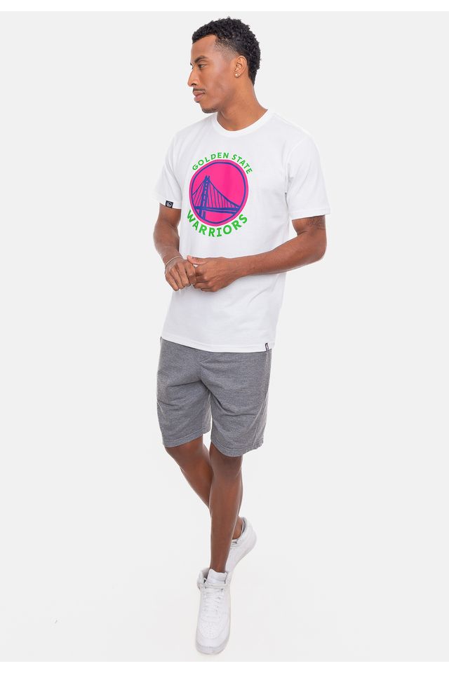 Camiseta-NBA-Neon-Colors-Golden-State-Warriors-Branca