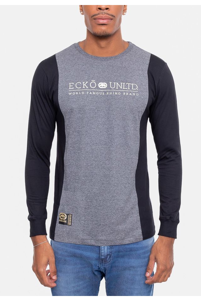 Camiseta-Ecko-Manga-Longa-Minifoil-Grafite-Mescla