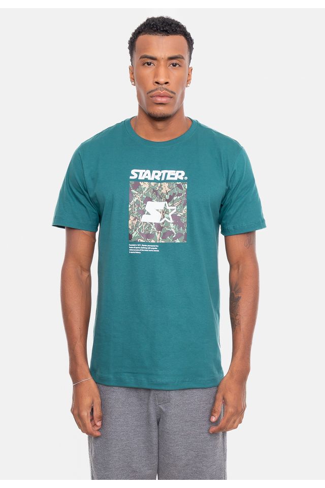Camiseta-Starter-Estampada-Folhagem-Verde