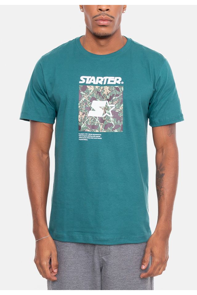 Camiseta-Starter-Estampada-Folhagem-Verde