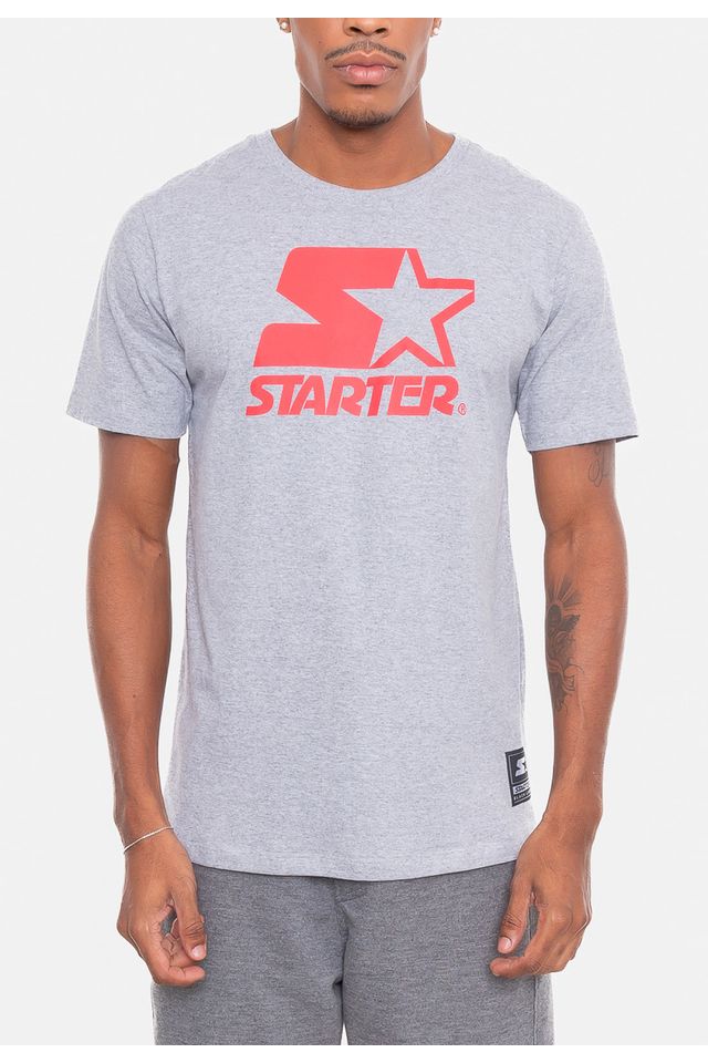 Camiseta-Starter-Estampada-Big-Logo-Cinza-Mescla