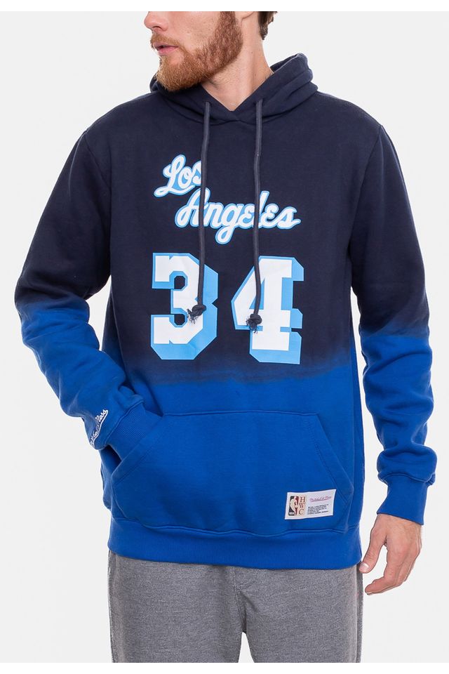 Moletom-Mitchell---Ness-NBA-Canguru-Name-And-Number-Shaquille-O-Neal-Azul-Royal