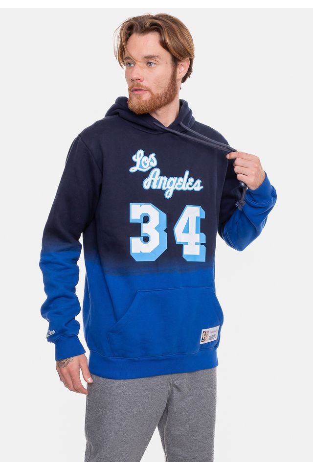 Moletom-Mitchell---Ness-NBA-Canguru-Name-And-Number-Shaquille-O-Neal-Azul-Royal