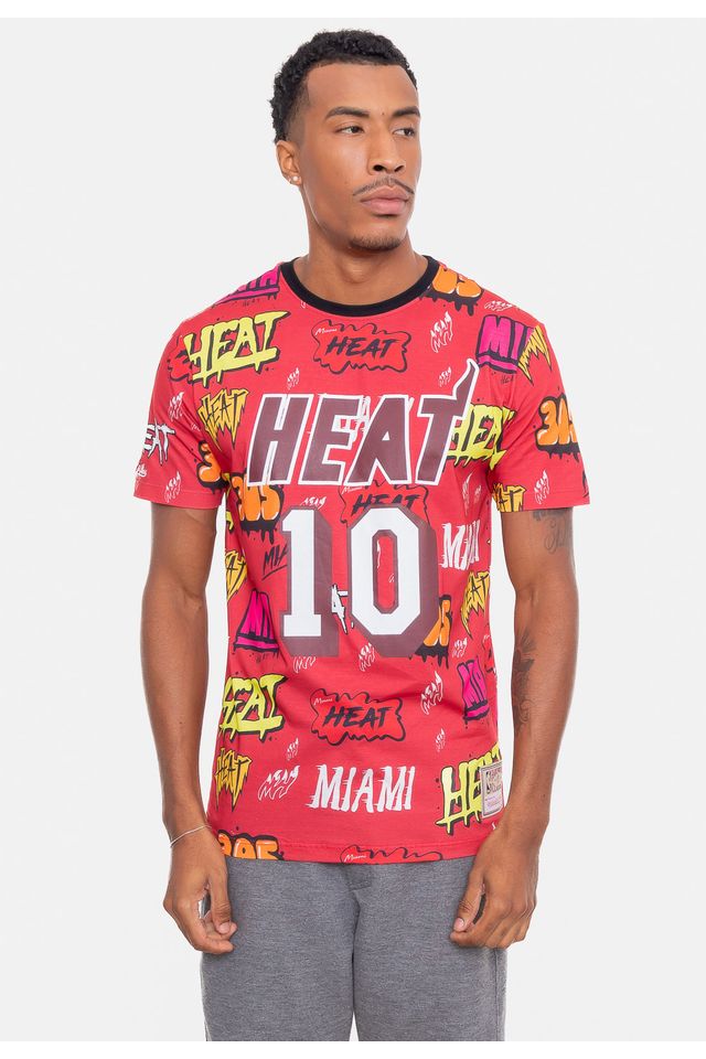 Camiseta-Mitchell---Ness-Name-And-Number-Tim-Hardaway-Vermelha-Carmim