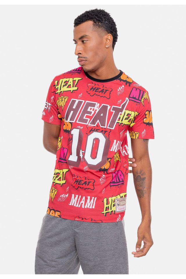 Camiseta-Mitchell---Ness-Name-And-Number-Tim-Hardaway-Vermelha-Carmim