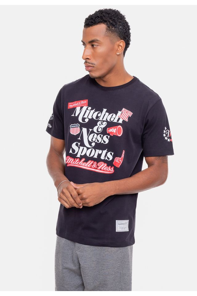 Camiseta-Mitchell---Ness-Branded-Patches-Preta
