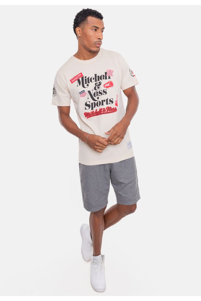Camiseta-Mitchell---Ness-Branded-Patches-Bege