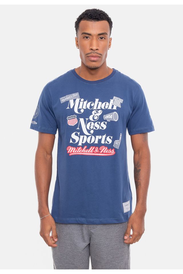 Camiseta-Mitchell---Ness-Branded-Patches-Azul