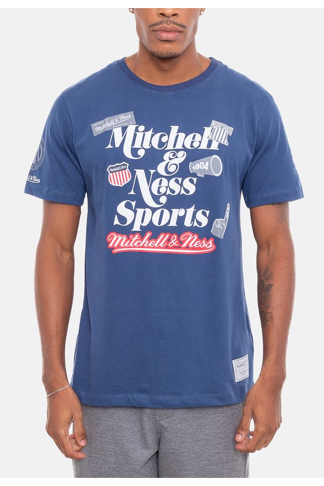 Camiseta-Mitchell---Ness-Branded-Patches-Azul