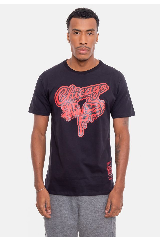 Camiseta-Mitchell---Ness-Nba-Food-Preta Camiseta-Mitchell---Ness-Nba-Food-Preta