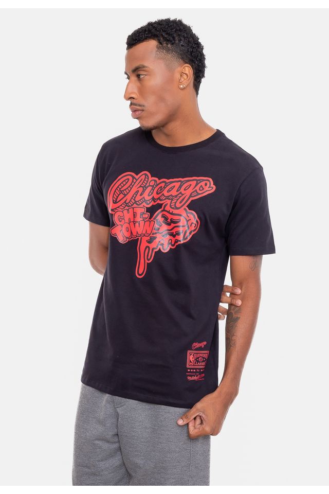 Camiseta-Mitchell---Ness-Nba-Food-Preta