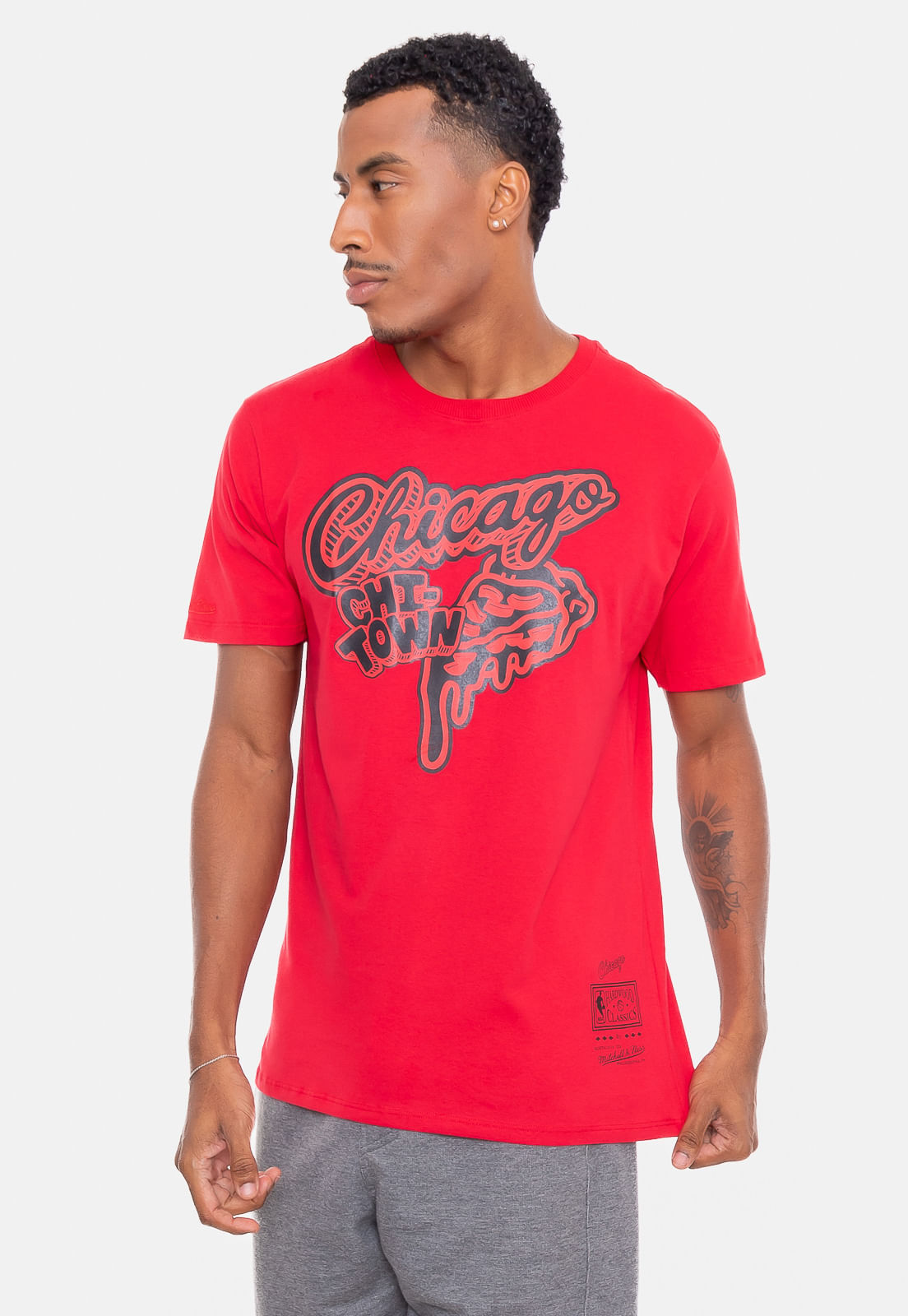 CORTIS NBA Tシャツ 赤 Camiseta Mitchell & Ness Nba Food Vermelha Carmim - Urbane