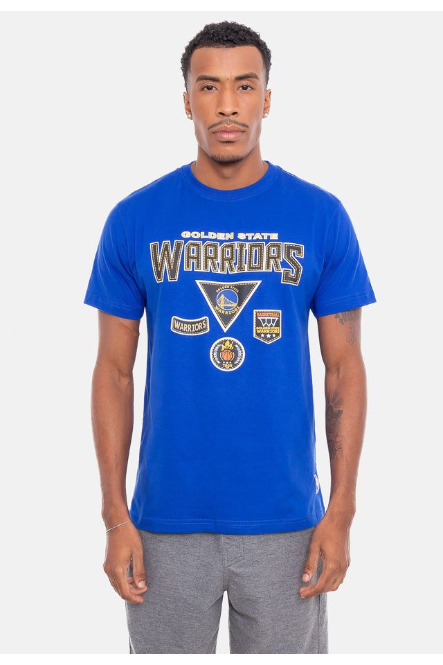 Camiseta-NBA-Patches-Logo-Golden-State-Warriors-Azul-Royal