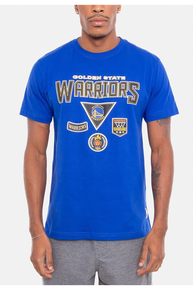 Camiseta-NBA-Patches-Logo-Golden-State-Warriors-Azul-Royal