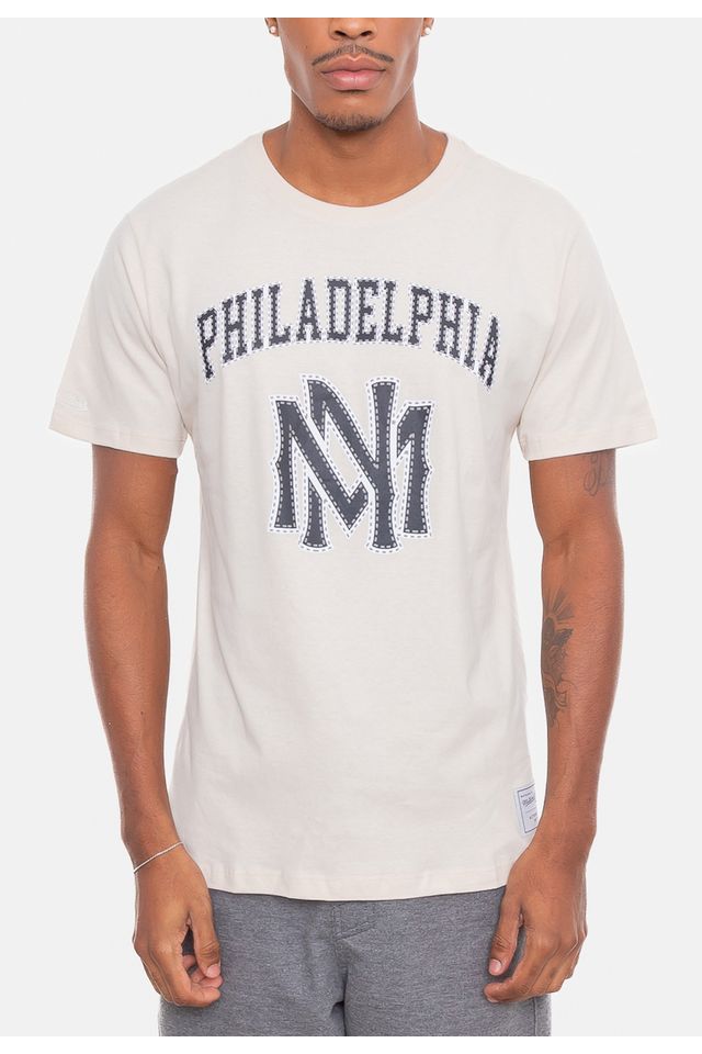 Camiseta-Mitchell---Ness-Philadelphia-Bege