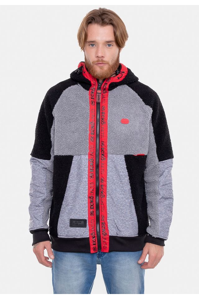 Moletom-Ecko-Canguru-Aberto-Preto Moletom-Ecko-Canguru-Aberto-Preto