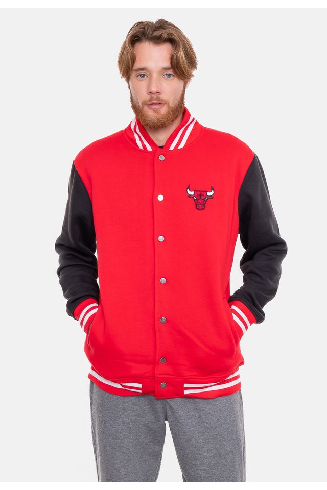 Moletom-NBA-Canguru-Aberto-Chicago-Bulls-Vermelho