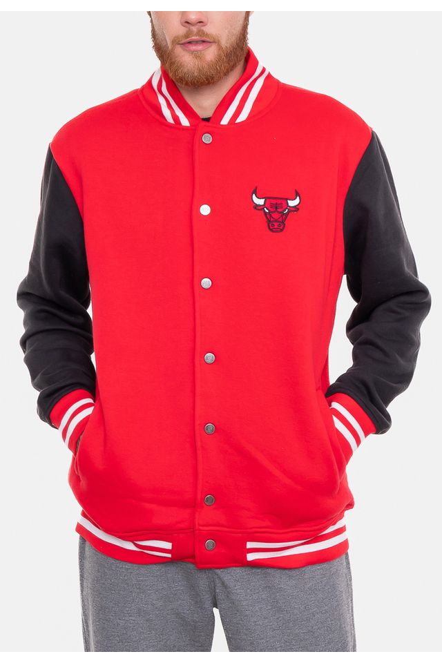 Moletom-NBA-Canguru-Aberto-Chicago-Bulls-Vermelho