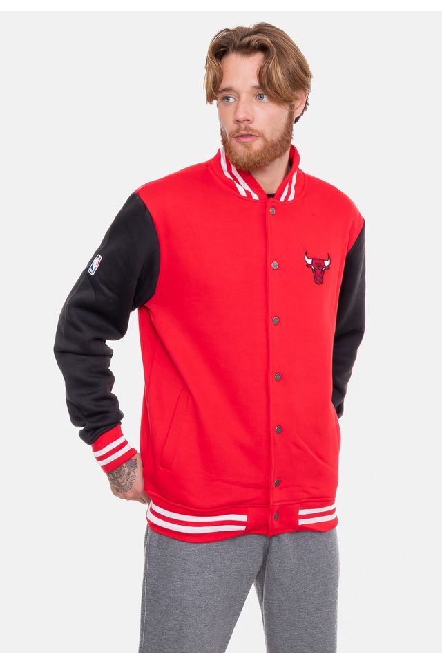 Moletom-NBA-Canguru-Aberto-Chicago-Bulls-Vermelho