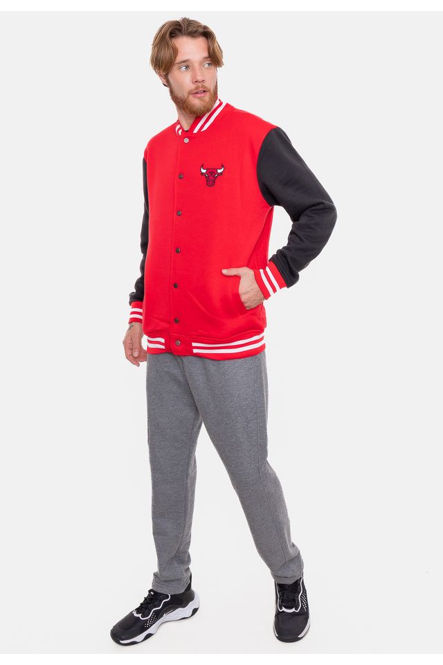Moletom-NBA-Canguru-Aberto-Chicago-Bulls-Vermelho