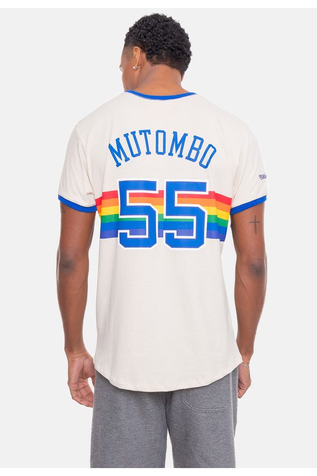 Camiseta-Mitchell---Ness-Dikembe-Mutombo-Denver-Nuggets-Bege