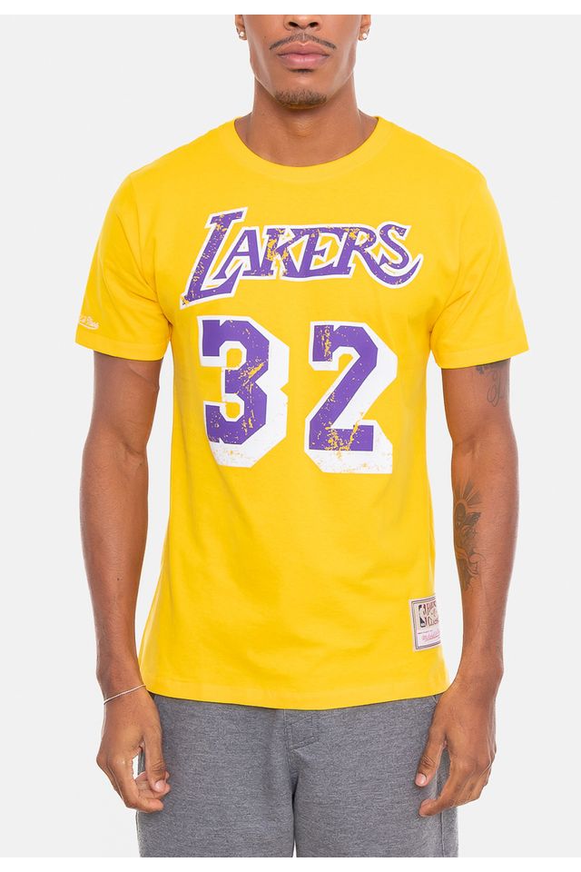 Camiseta-Mitchell---Ness-Magic-Johnson-Los-Angeles-Lakers-Amarela