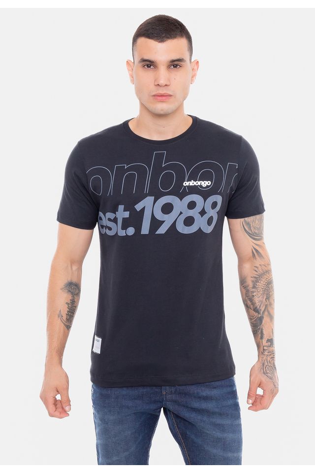 Camiseta-Onbongo-Estampada-Preta
