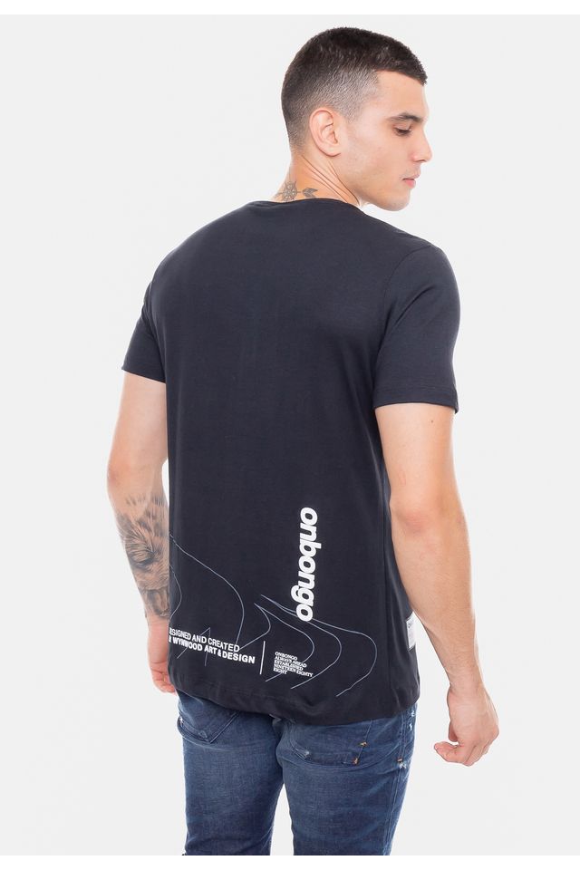 Camiseta-Onbongo-Estampada-Preta